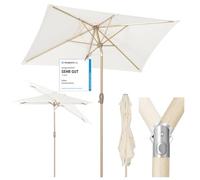 Sekey Parasol de Jardin/Terrasse Protection Solaire UV 50+, Rectangulaire (Crème)