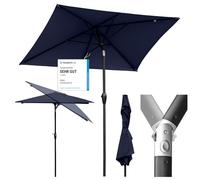 Sekey Parasol Aluminium Rectangulaire 210x140 cm pour Balcon, Jardin & Terrasse - Protection UV 50+ e, Ventilation et Matériau Recyclé (Certifié GRS)