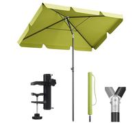 Sekey Parasol Balcon 3-en-1 SET | Rectangulaire 200x125 cm, UPF50+, Certifié GRS | 6 Armatures Acier + Support Fixation + Housse | Pour Balcon, Terrasse & Jardin