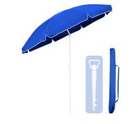Sekey Parasol de 180 cm certifié GRS avec piquet de sol pour jardin, terrasse et plage | Hauteur réglable et inclinable avec UPF50+ | Polyester recyclé imperméable | Résistant au vent avec 8 baleines