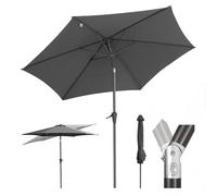 Sekey Parasol de 270 cm avec protection UV50+, imperméable, avec manivelle - Idéal pour le jardin, le balcon et la terrasse