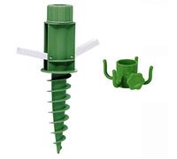 Sekey Pied de Parasol pour Plage - Support Parasol avec Ancrage au Sol et Crochet, Fixation pour Canne de 22-32 mm, Pied Parasol pour Sable, Terre et Prairie, Vert