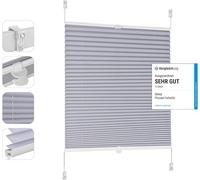 Sekey Plissé Occultant Sans Perçage - Klemmfix - Opaque - Protection Solaire - 55x120cm, Argenté