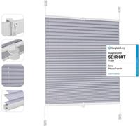 Sekey Plissé Occultant Sans Perçage - Klemmfix - Opaque - Protection Solaire - 80x120cm, Argenté