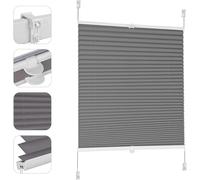 Sekey Plissé Occultant Sans Perçage - Klemmfix - Opaque - Protection Solaire - 90x100cm, Foncé