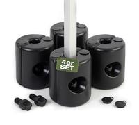 Sekey Poids Tonnelle Lot de 4 jusqu'à 64 kg Remplissables Eau & Sable | HDPE résistant intempéries, montage facile, stabilité maximale, pieds tonnelle universels jardin, noir