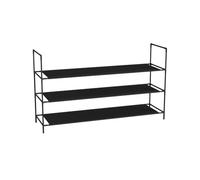 Sekey Porte-Chaussures 3 Étages à Tissu Non Tissé - Rangement Empilable Gain de Place, Structure Métallique pour 15-18 Paires (98,5×27,5×57 cm, Noir)