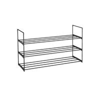 Sekey Porte-Chaussures 3 Niveaux | Empilable & Gain de Place pour Entrée/Dressing | Métal Organisateur pour 15-18 Paires | 92x29,5x55 cm Noir