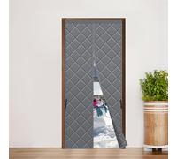 Sekey Rideau de porte magnétique - Protection contre le froid - Rideau de protection thermique pour portes - Imperméable - Coupe-vent - Économie d'énergie - 110 x 210 cm - Gris