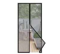 Sekey Rideau moustiquaire magnétique pour porte sans perçage, rideau de porte pour balcon, protection contre les insectes avec bande adhésive 105x220cm, Noir