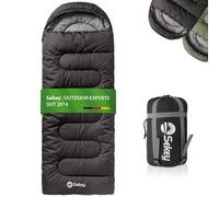 Sekey Sac de Couchage Adulte Rectangulaire, 3 Saisons, 1,35 kg Sac Couchage Compact, 2-en-1 Couverture, Zip Anti-coincement, Ventilation des Pieds, 10-20°C, Trekking, Camping et Outdoor, 220x80 cm