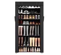 Sekey Schuhschrank 9 étages, Armoire à Chaussures avec revêtement Anti-poussière, Rangement Chaussures fermé pour 40-45 Paires, Meuble à Chaussures pour entrée et Salon - 85x28x162cm
