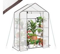 Sekey Serre 200 x 145 x 75 cm - Serre Stable avec 4 étagères pour Une Croissance optimale des Plantes - Blanc - XL