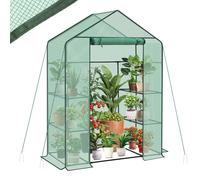 Sekey Serre de Balcon 200 x 145 x 75 cm, Stable, avec 4 étagères pour Une Croissance optimale des Plantes, Vert, Taille XL