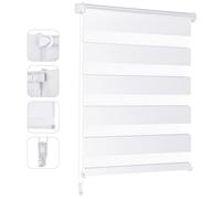 Sekey Store Double Enrouleur sans perçage pour fenêtre 110 x 130 cm, Largeur 110 cm, Couleur Blanc
