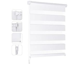 Sekey Store Enrouleur Double Klemmfix sans perçage pour fenêtre - 40 cm de Large - Protection Solaire - 40 x 130 cm - Blanc