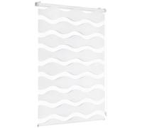 Sekey Store Enrouleur Double ondulé sans perçage pour fenêtre - 60 cm de Large - Protection Solaire - Blanc