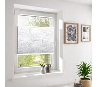 Sekey Store plissé en nid d'abeille - sans perçage - 100% occultant - Opaque - Klemmfix - Rail en Aluminium - Blanc au Choix - Impression et Gris - 50 x 130 cm (l x h)