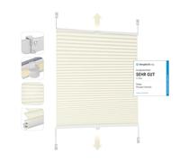 Sekey Store plissé Klemmfix sans perçage 115 x 130 cm Store plissé pour Portes et fenêtres Opaque Protection visuelle Protection Solaire 115 cm de Large Beige