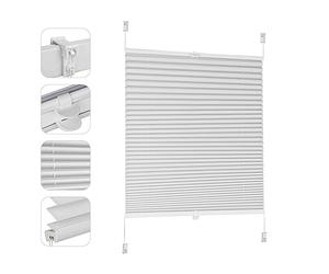 Sekey Store Plissé sans Perçage Blanc 105x120cm Facile À Installer Store Enrouleur Opaques pour Fenêtre Chambre