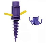 Sekey Support de parasol | Chevilles de sol | Plage ou terre avec chevilles de sol et crochet de suspension pour bâtons de parasol jusqu'à 22-32 mm, violet