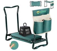 Sekey Tabouret de Jardin réglable en Hauteur pour Le Travail du Jardin, capacité de Charge 160 kg, Repose-Genoux Pliable avec Poches à Outils, Dimensions 60 x 50 x 28 cm, Couleur Vert (Standard)