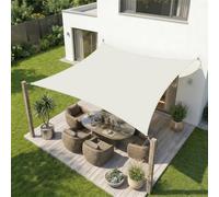 Sekey Voile d'ombrage Rectangulaire 2x3m Imperméable - sans Couture, PES 160g/m² Haute Densité, Anneaux Acier INOX, Effet Lotus, Résistant Déchirures & UV 95%, pour Balcon Terrasse Jardin, Crème