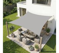 Sekey Voile d'ombrage Rectangulaire 4x5m Imperméable, PES 160g/m² Haute Densité, Résiste Intempéries/Déchirures, Couture Scellée (Étanche) & UV 95%, pour Balcon Terrasse Jardin, Gris Clair
