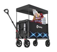 Sekey XXL Chariot de Plage Pliable Enfant 150L/150KG avec Toit Anti-UV | Utilisation Camping et Sorties SE4018, Gris
