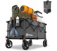 Sekey XXL Plus Chariot Pliable de Jardin 200L 150KG, Chariot de Transport Tout-Terrain avec Freins, Breveté Pliable dans Quatre Directions SE4010, Anthracite