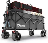 Sekey XXXL Bollerwagen Pliable 300L 200KG Chariot de transport Grand chariot à main, Gris