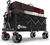 Sekey XXXL Bollerwagen Pliable 300L 200KG Chariot de transport Grand chariot à main, Noir