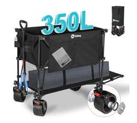 Sekey XXXXL Chariot de Transport Pliable 350 l avec pneus Extra Larges 17 x 10 cm 4XL Double 4021 Noir
