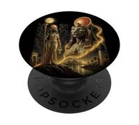 Sekhmet Bastet, déesse Isis, Art cémétique Africain de l'Égypte PopSockets PopGrip Adhésif