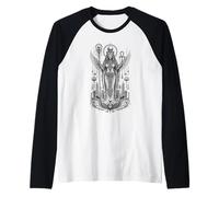 Sekhmet Lionne Déesse Ancienne Egypte Monochrome Art Manche Raglan