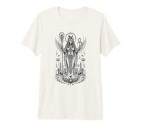 Sekhmet Lionne Déesse Ancienne Egypte Monochrome Art T-Shirt Haut de Gamme