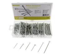 SeKi 17450 Assortiment de 555 goupilles en acier galvanisé, Ø 1,6-4,0 mm, avec boîte d'assortiment, goupille de sécurité, goupille de sécurité, goupille de sécurité