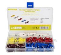 SeKi Assortiment de 200 fusibles torpilles ; 25 x 5 A, 50 x 8 A, 50 x 16 A, 50 x 25 A, 25 x 40 A ; fusibles anti-fuite