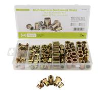 SeKi Assortiment d'écrous à rivets aveugles 150 pièces en acier galvanisé M3 M4 M5 M6 M8 M10 dans une boîte universelle pratique et réutilisable