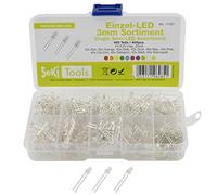 SeKi Assortiment LED avec 400 diodes électroluminescentes de 3 mm - 10 valeurs ; rouge, orange, jaune, vert, bleu, rose, violet (UV), vert jaune, blanc, blanc chaud - Super lumineux