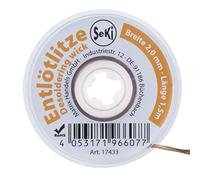 SeKi Tresse à dessouder 2,0 mm - Haute puissance d'aspiration - Tresse d'aspiration en cuivre pur - 1,5 m de long