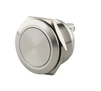 SeKi Bouton poussoir en acier inoxydable Ø 25 mm - Tête plate - Raccord à vis - Bouton de sonnette - Vis standard