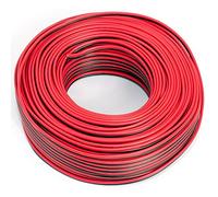 SeKi Câble de haut-parleur 2 x 0,50 mm2 - 50 m - Rouge/noir - CCA - Câble audio - Câble de boîte