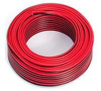 SeKi Câble de haut-parleur 2 x 0,75 mm2 - 25 m - Rouge/noir - CCA - Câble audio - Câble de boîte