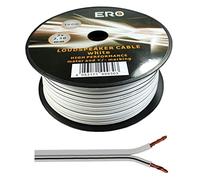 SeKi Câble d'enceinte 2 x 2,50 mm² - 100 m - Blanc - CCA - Câble audio - Câble d'enceinte
