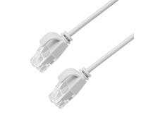 SeKi Câble patch Cat 6 ultra fin 0,25 m blanc - Câble LAN U/UTP RJ45 - Extra fin 2,8 mm - Câble réseau fin - Gigabit Ethernet - Flexible - Fiche courte - PoE