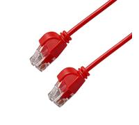 SeKi Câble patch Cat 6 ultra fin 0,5 m rouge - U/UTP LAN RJ45 - Extra fin 2,8 mm - Câble réseau fin - Gigabit Ethernet - Flexible - Fiche courte - PoE