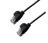 SeKi Câble patch Cat 6 Ultra Thin 1 m noir - U/UTP LAN Câble RJ45 - Extra fin 2,8 mm - Câble réseau fin - Gigabit Ethernet - Flexible - Fiche courte - PoE