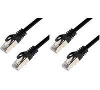 SeKi Câble réseau SFTP PIMF Cat. 7 Câble Patch Gigabit Ethernet LAN DSL CAT7 Noir 10 m, Câble Ethernet RJ45 (Lot de 2)