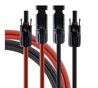 SeKi Câble solaire 6 mm² rouge/noir - 1,0 m - Avec connecteurs montés - Câble d'extension - Câble PV - Kit de raccordement 1 x rouge + 1 x noir